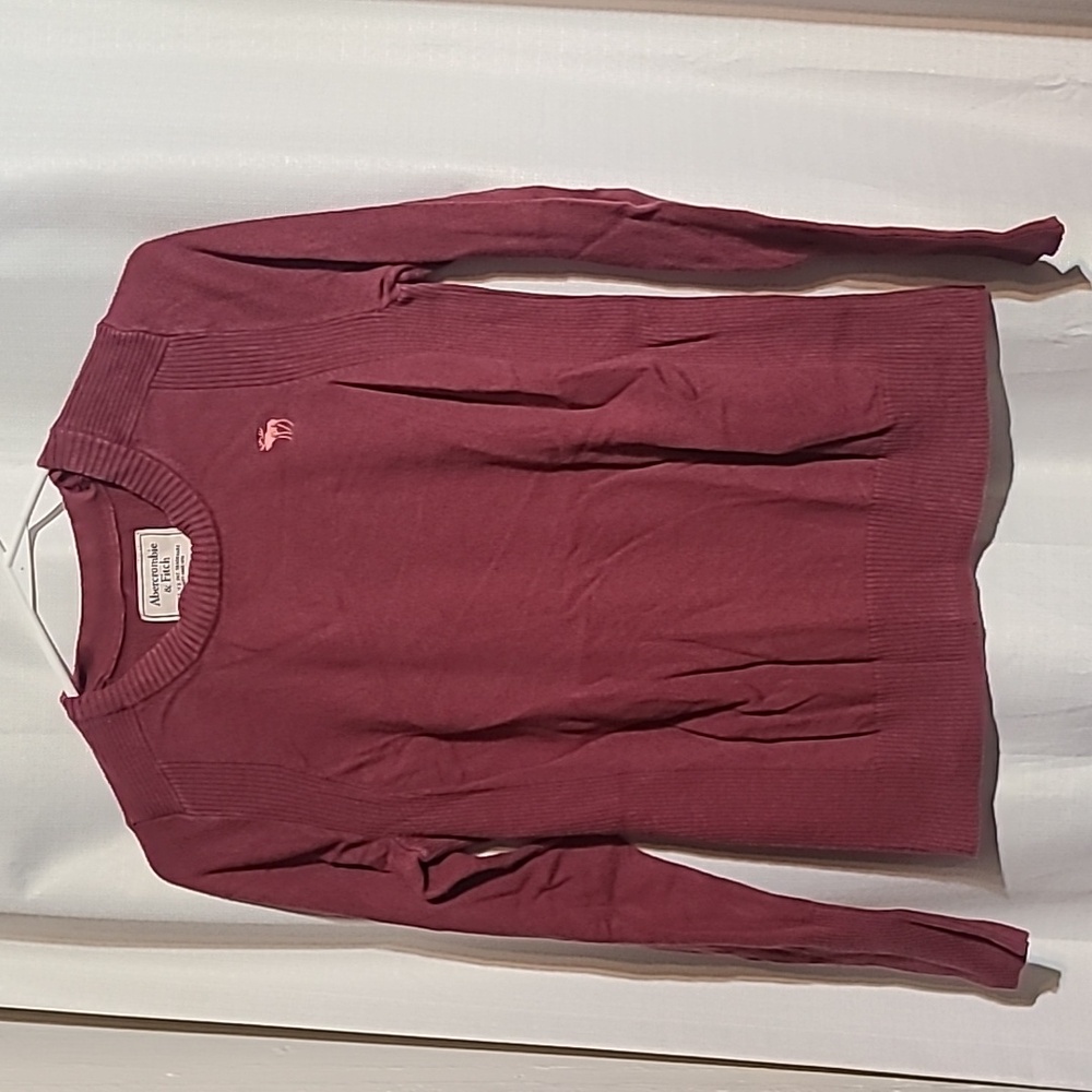 Women's small junior's Abercrombie cashmere blend sweater pink ribbed preppy y2k